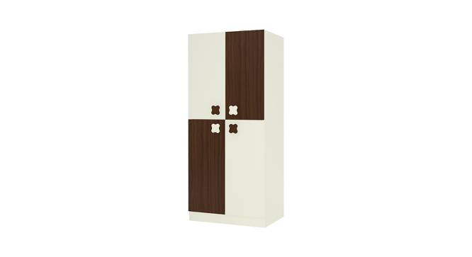 Flora Wardrobe (Matte Laminate Finish, Ivory - Coffee Walnut) by Urban Ladder - Front View Design 1 - 393543