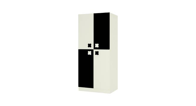 Flora Wardrobe (Matte Laminate Finish, Ivory - Carbon Black) by Urban Ladder - Front View Design 1 - 393544