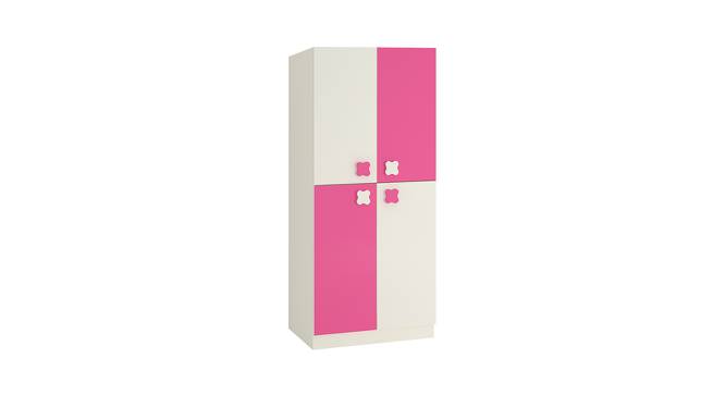 Darmine Wardrobe (Matte Laminate Finish, Ivory - Barbie Pink) by Urban Ladder - Front View Design 1 - 393546