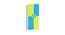 Darmine Wardrobe (Matte Laminate Finish, Lime Yellow - Azure Blue) by Urban Ladder - Front View Design 1 - 393547