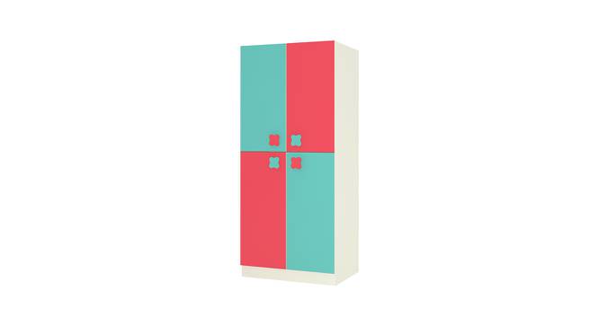 Darmine Wardrobe (Matte Laminate Finish, Strawberry Pink - Misty Turquoise) by Urban Ladder - Front View Design 1 - 393551