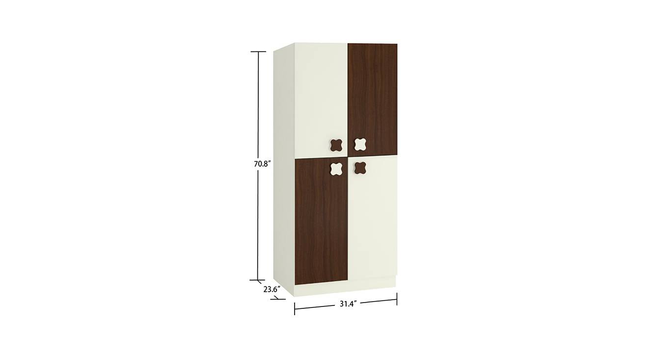 Malani wardrobe ivory coffee walnut 6