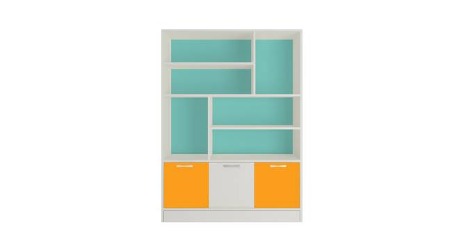 Renata Bookshelf cum Storage Unit (Matte Laminate Finish, Misty Turquoise - Mango Yellow) by Urban Ladder - Cross View Design 1 - 393643