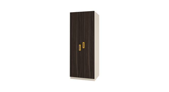 Zahra Wardrobe (Matte Laminate Finish, Spanish Chestnut - Mango Yellow) by Urban Ladder - Front View Design 1 - 393652