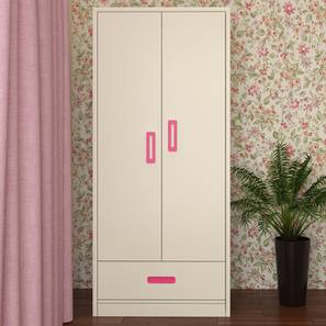 adona wood pvt. ltd Palencia Engineered Wood 4 Door Kids Wardrobe in Pink Colour-picture-35