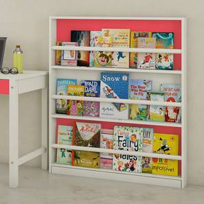 Bookshelf Design Mystica Solid Wood Kids Bookshelf in Strawberry Pink Colour