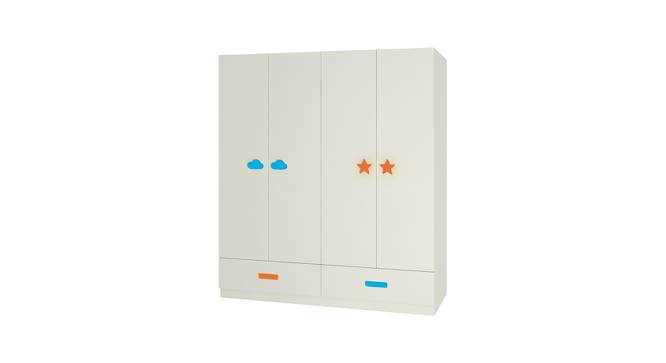 Palencia Wardrobe (Matte Laminate Finish, Azure Blue - Light Orange) by Urban Ladder - Front View Design 1 - 393760