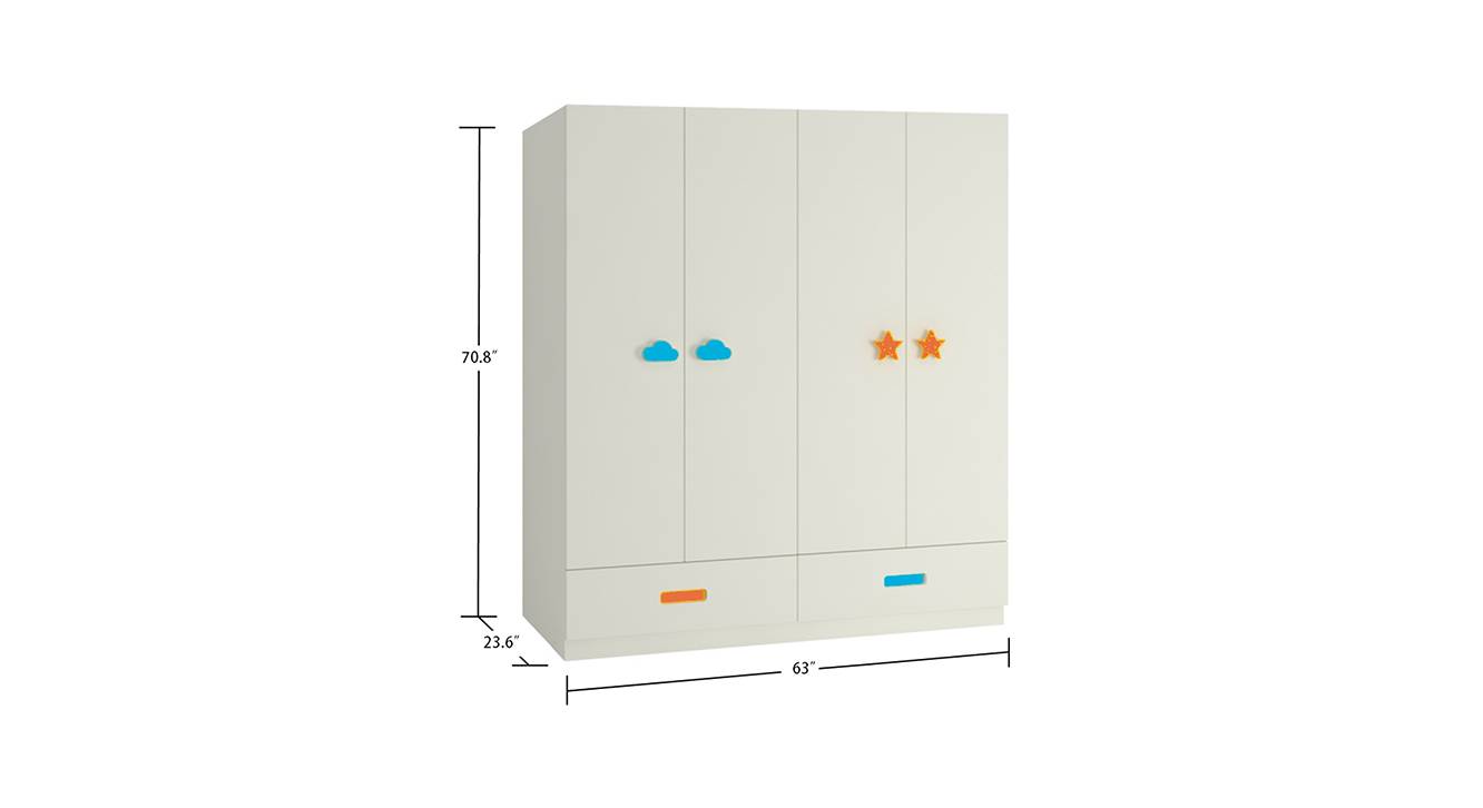 Renata kids wardrobe azure blue light orange 6