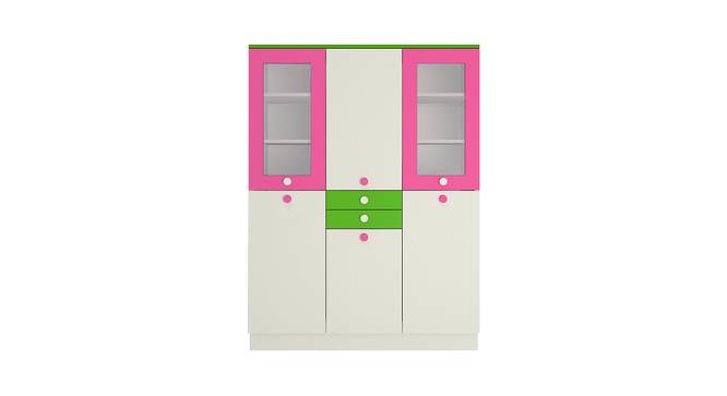 Lara Wardrobe (Matte Laminate Finish, Barbie Pink - Verdant Green) by Urban Ladder - Cross View Design 1 - 393845