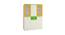 Lara Wardrobe (Matte Laminate Finish, Mango Yellow - Verdant Green) by Urban Ladder - Front View Design 1 - 393860