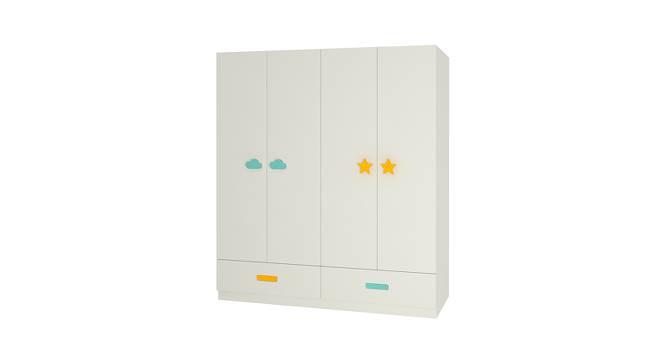 Palencia Wardrobe (Matte Laminate Finish, Misty Turquoise - Mango Yellow) by Urban Ladder - Front View Design 1 - 393863