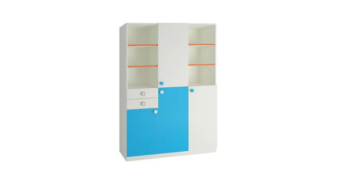 Arcadia Wardrobe (Matte Laminate Finish, Azure Blue - Light Orange) by Urban Ladder - Front View Design 1 - 393959