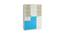 Arcadia Wardrobe (Matte Laminate Finish, Azure Blue - Light Orange) by Urban Ladder - Front View Design 1 - 393959