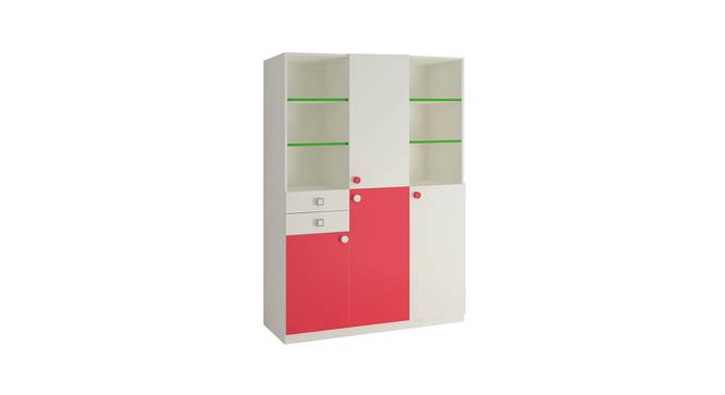 Arcadia Wardrobe (Matte Laminate Finish, Strawberry Pink - Verdant Green) by Urban Ladder - Front View Design 1 - 393960