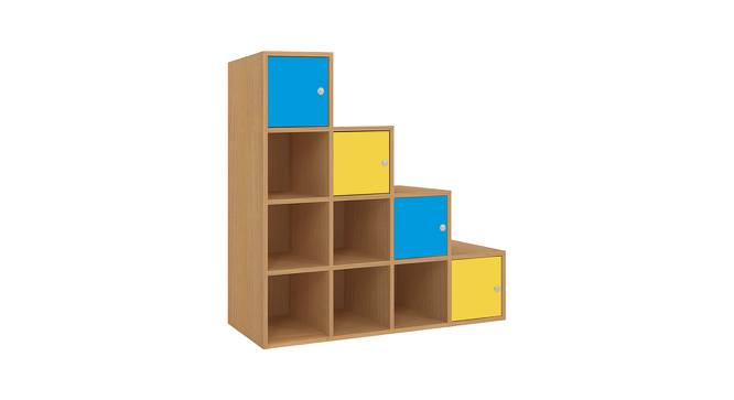 Lyra Storage Cabinet (Matte Laminate Finish, Azure Blue - Sunshine Yellow) by Urban Ladder - Front View Design 1 - 393974