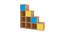 Lyra Storage Cabinet (Matte Laminate Finish, Azure Blue - Sunshine Yellow) by Urban Ladder - Rear View Design 1 - 393990
