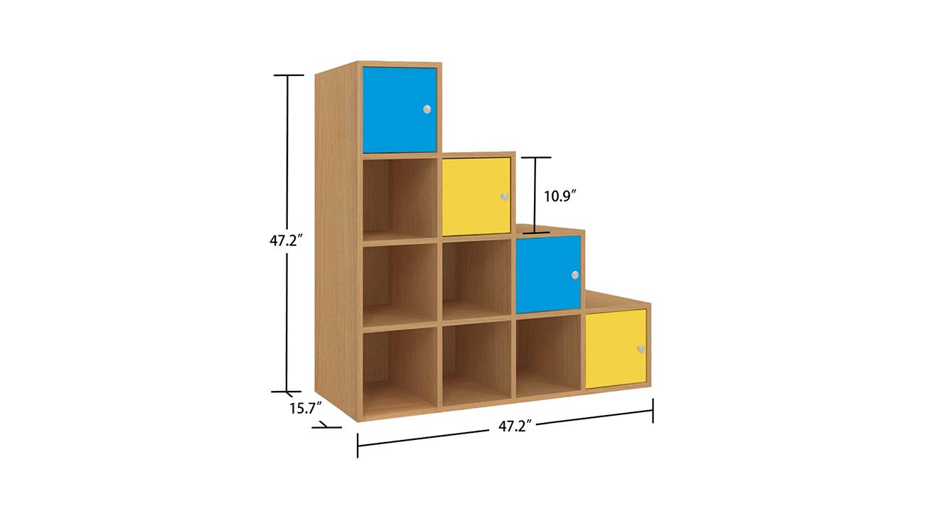 Verona stepped cube storage cabinet azure blue 6