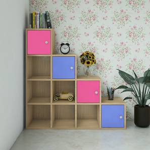 Engineered Wood Kids Storage Cabinet in Barbie Pink Persian Lilac Colour