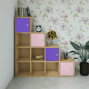 Engineered Wood Kids Storage Cabinet in Lavender Purple English Pink C...