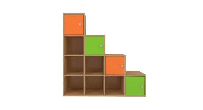 Lyra Storage Cabinet (Matte Laminate Finish, Light Orange - Verdant Green) by Urban Ladder - Cross View Design 1 - 394032