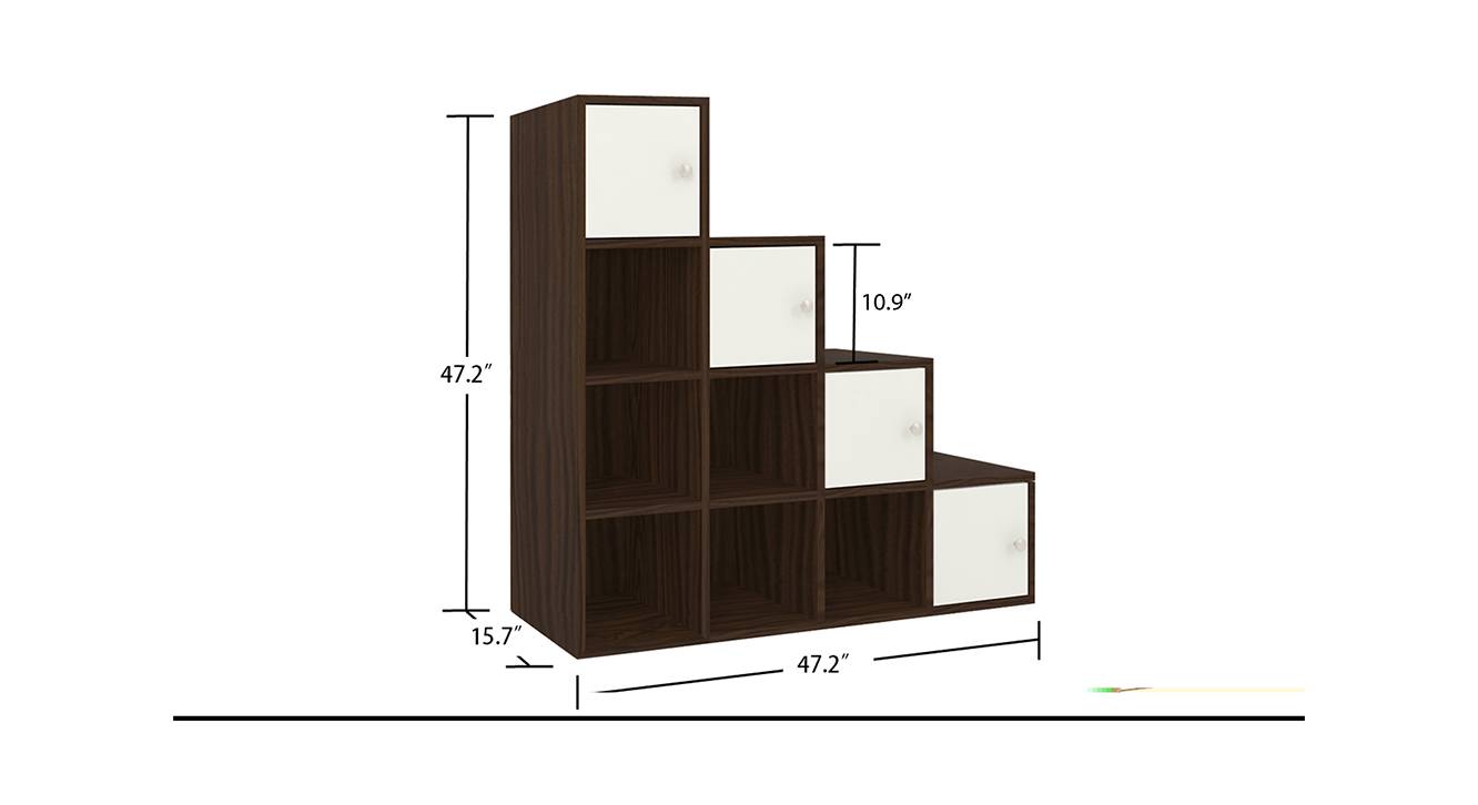 Verona stepped cube storage display unit coffee walnut 6