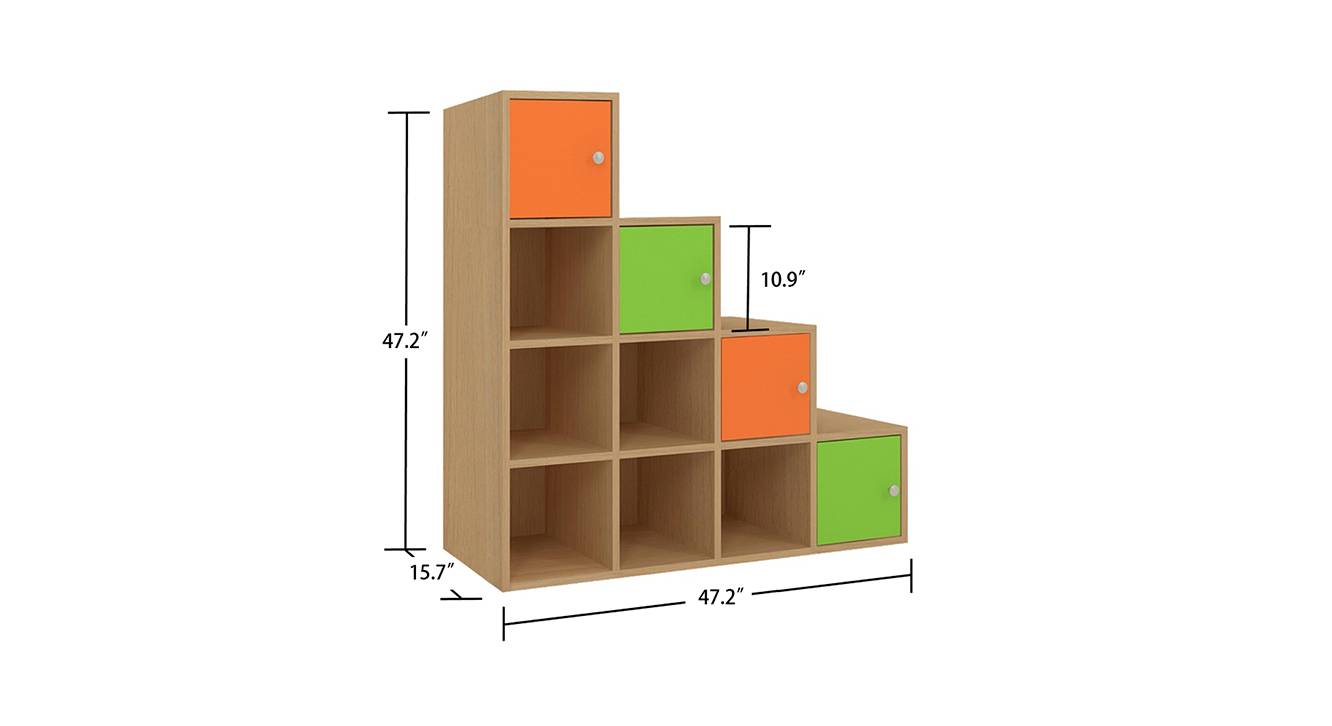 Verona stepped cube storage cabinet light orange 6