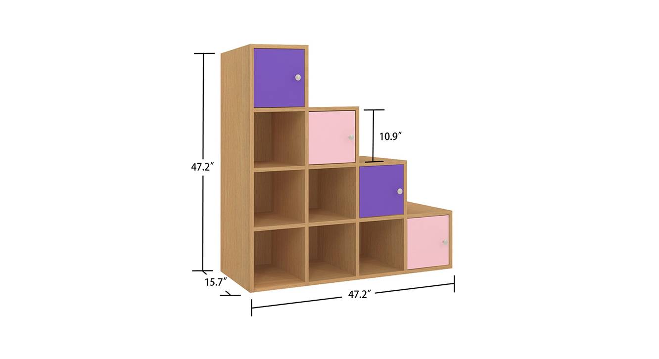 Verona stepped cube storage cabinet lavender purple 6