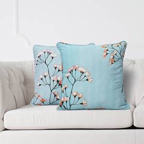 Cushion Cover Design Design Arian Cushion Cover - Set of 2 (30 x 30 cm  (12" X 12") Cushion Size, Blue & Orange)