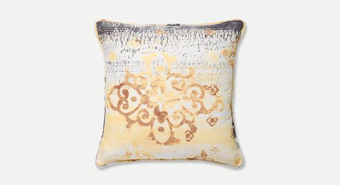 Aubree Cushion Cover - Set of 2 (41 x 41 cm  (16" X 16") Cushion Size, White & Yellow) by Urban Ladder - Front View Design 1 - 394129