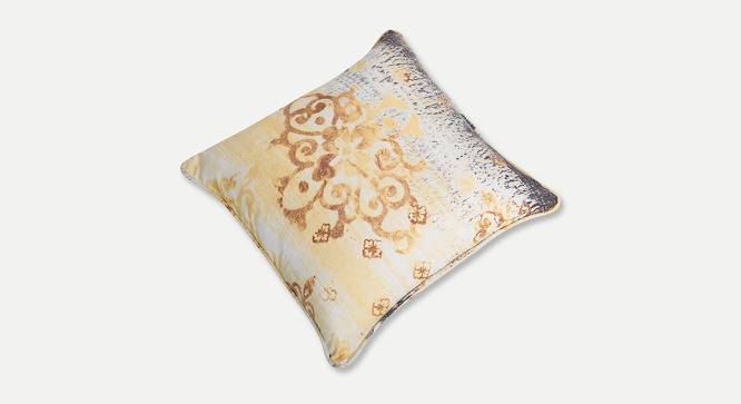 Aubree Cushion Cover - Set of 2 (41 x 41 cm  (16" X 16") Cushion Size, White & Yellow) by Urban Ladder - Cross View Design 1 - 394145
