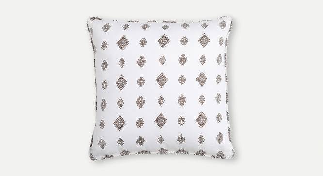 Aviana Cushion Cover - Set of 2 (30 x 30 cm  (12" X 12") Cushion Size, Brown & White) by Urban Ladder - Front View Design 1 - 394194