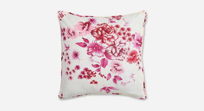 Brayden Cushion Cover - Set of 2 (41 x 41 cm  (16" X 16") Cushion Size, White & Pink) by Urban Ladder - Front View Design 1 - 394259