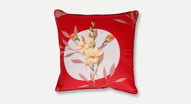 Charlotte Cushion Cover - Set of 2 (Red & White, 51 x 51 cm  (20" X 20") Cushion Size) by Urban Ladder - Front View Design 1 - 394264