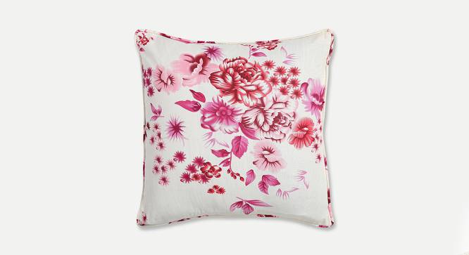 Charlotte Cushion Cover - Set of 2 (61 x 61 cm  (24" X 24") Cushion Size, White & Pink) by Urban Ladder - Front View Design 1 - 394266