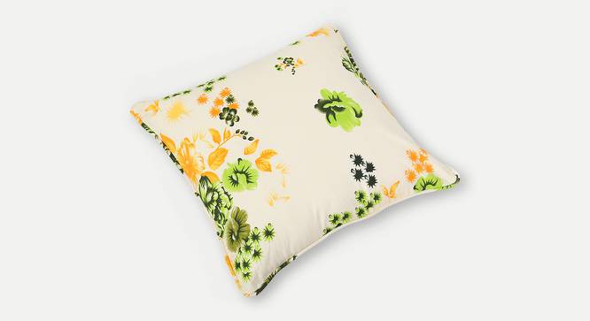 Brayden Cushion Cover - Set of 2 (41 x 41 cm  (16" X 16") Cushion Size, White & Yellow) by Urban Ladder - Cross View Design 1 - 394275