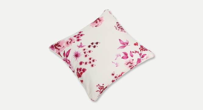 Brayden Cushion Cover - Set of 2 (41 x 41 cm  (16" X 16") Cushion Size, White & Pink) by Urban Ladder - Cross View Design 1 - 394276