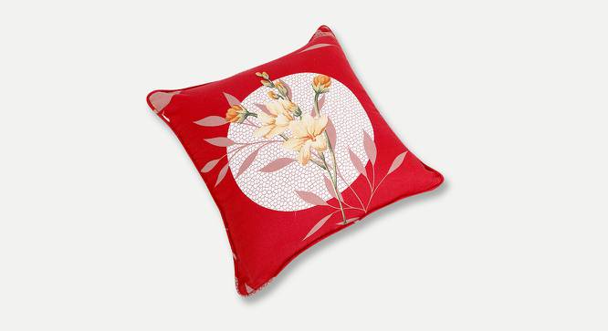Charlotte Cushion Cover - Set of 2 (Red & White, 51 x 51 cm  (20" X 20") Cushion Size) by Urban Ladder - Cross View Design 1 - 394281
