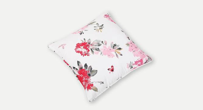 Bernhana Cushion Cover - Set of 2 (61 x 61 cm  (24" X 24") Cushion Size, White & Pink) by Urban Ladder - Cross View Design 1 - 394285