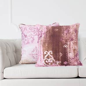 Products At 30 Off Sale Design Cody Cushion Cover - Set of 2 (61 x 61 cm  (24" X 24") Cushion Size, White & Pink)