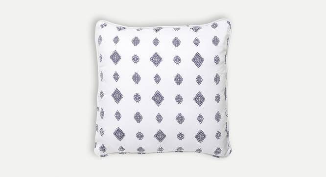 Damon Cushion Cover - Set of 2 (Blue & White, 51 x 51 cm  (20" X 20") Cushion Size) by Urban Ladder - Front View Design 1 - 394325