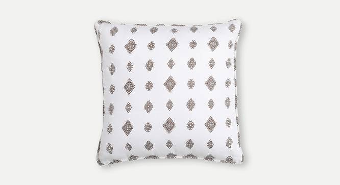 Damon Cushion Cover - Set of 2 (51 x 51 cm  (20" X 20") Cushion Size, Brown & White) by Urban Ladder - Front View Design 1 - 394326