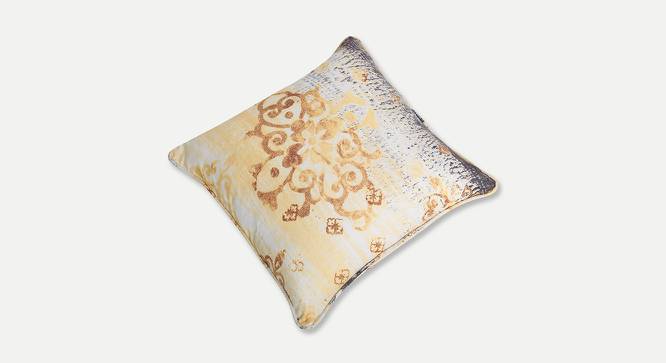 Cody Cushion Cover - Set of 2 (61 x 61 cm  (24" X 24") Cushion Size, White & Yellow) by Urban Ladder - Cross View Design 1 - 394344