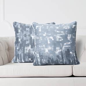 Cushion Cover Design Everly Cushion Cover - Set of 2 (30 x 30 cm  (12" X 12") Cushion Size, Grey & White)