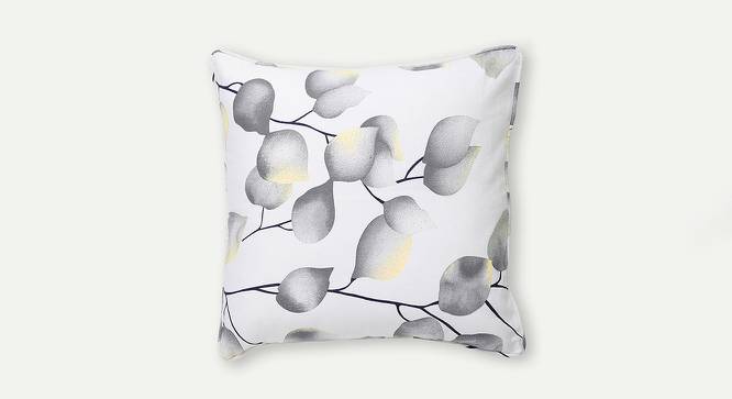 Gia Cushion Cover - Set of 2 (41 x 41 cm  (16" X 16") Cushion Size, Grey & White) by Urban Ladder - Front View Design 1 - 394388