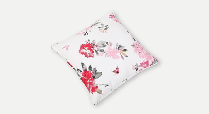 Iero Cushion Cover - Set of 2 (41 x 41 cm  (16" X 16") Cushion Size, White & Pink) by Urban Ladder - Cross View Design 1 - 394406