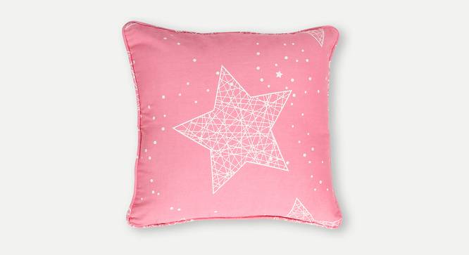 Kaiyote Cushion Cover - Set of 2 (61 x 61 cm  (24" X 24") Cushion Size, pink & white) by Urban Ladder - Front View Design 1 - 394459