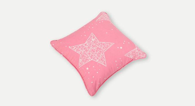 Lola Cushion Cover - Set of 2 (30 x 30 cm  (12" X 12") Cushion Size, pink & white) by Urban Ladder - Cross View Design 1 - 394521