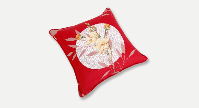 Ollie Cushion Cover - Set of 2 (41 x 41 cm  (16" X 16") Cushion Size, Red & White) by Urban Ladder - Cross View Design 1 - 394582