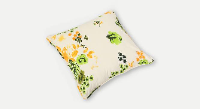 Ollie Cushion Cover - Set of 2 (51 x 51 cm  (20" X 20") Cushion Size, White & Yellow) by Urban Ladder - Cross View Design 1 - 394584