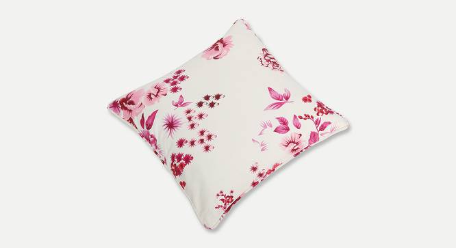 Ollie Cushion Cover - Set of 2 (51 x 51 cm  (20" X 20") Cushion Size, White & Pink) by Urban Ladder - Cross View Design 1 - 394585